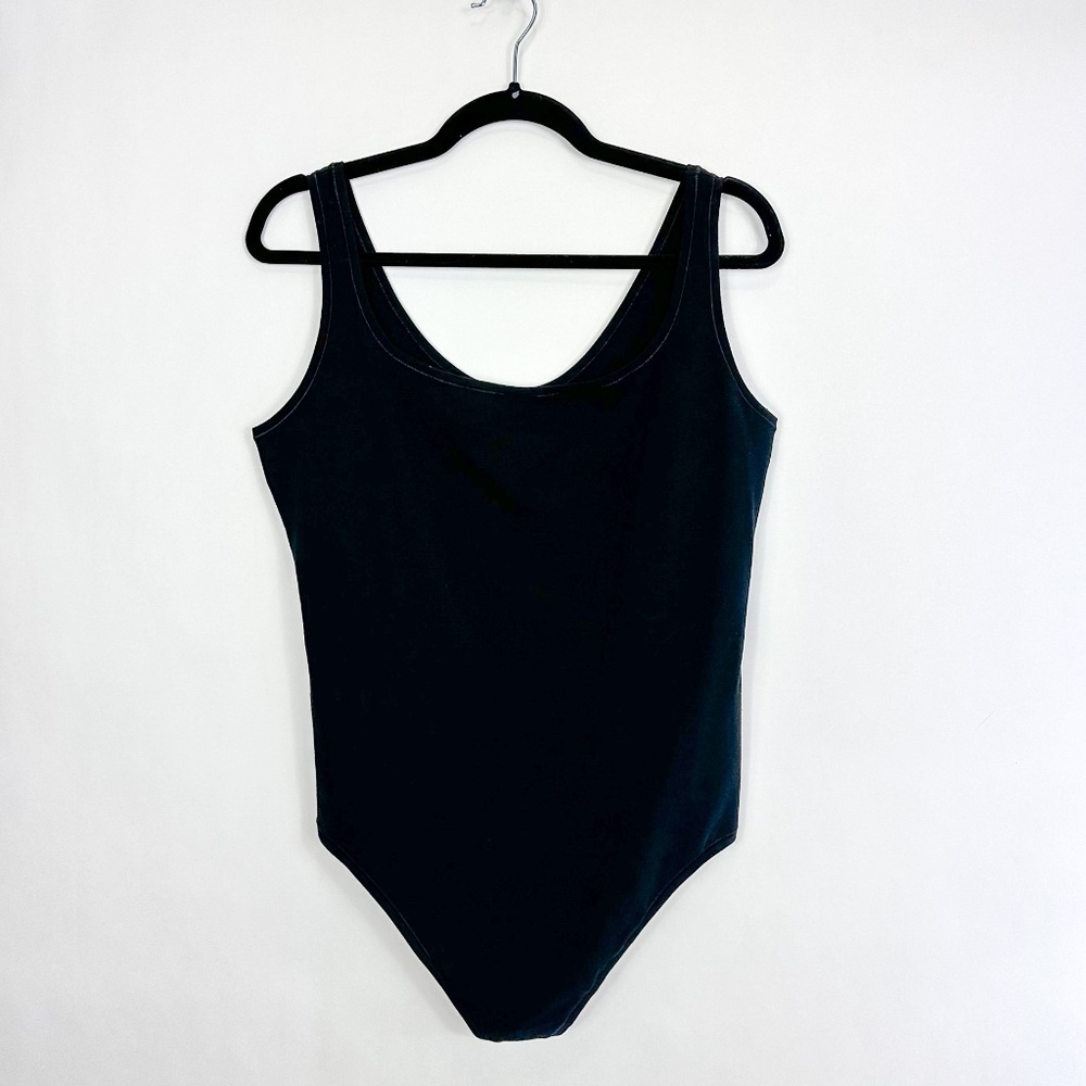 VS Pink Black Scoop Neck Tank Top Bodysuit